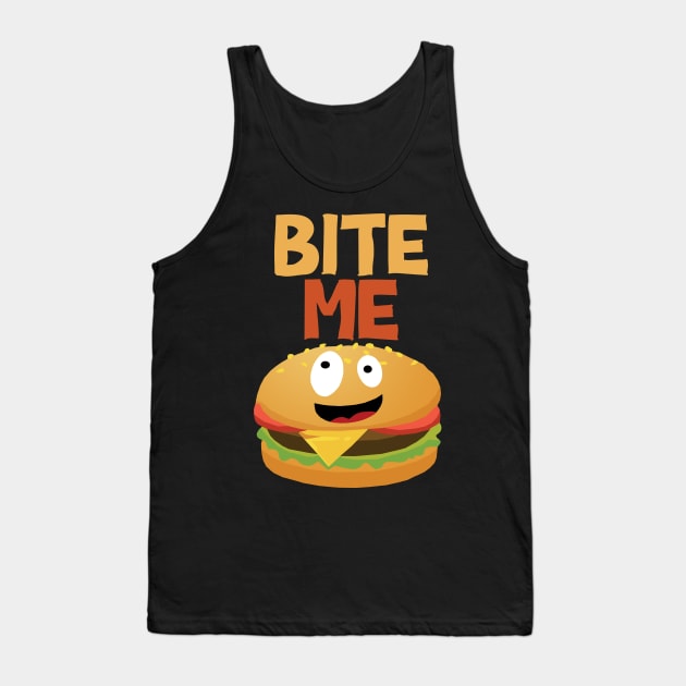 Bite Me Burger Tank Top by KewaleeTee